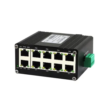 Mini Endüstriyel 10 Port Gigabit Ethernet Anahtarı Din Ray 10-port 10/100/1000 Mbps Ağ Anahtarı IP40 Alüminyum Kasa