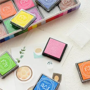 Mini Mürekkep Pedleri Aksesuarları Evrensel Boyama Stampers 20 Renk Damga Pedi İşçiliği Aksesuar Damgalama Aracı Kiti