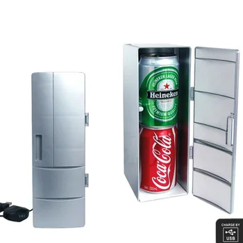 Mini Taşınabilir Soğutucu / İsıtıcı Buzdolabı Buzdolabı Buzdolabı İçecek İçecek Kutuları USB Buzdolabı Soğutucu Güç Dizüstü PC için USB Aygıtları