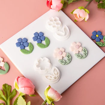 Mini Çiçek Yaprak Yumuşak Çömlek Polimer Kil Kesici DIY Petal Geometri Kesme Kalıp Bahar Parti Küpe Takı Kolye Yapımı
