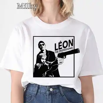 Moda Film Profesyonel Leon Matilda T Shirt kadın Komik grafikli tişört Rahat Kısa Kollu Yaz Streetwear Üst