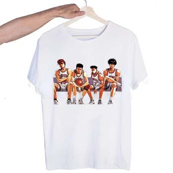 Moda japon animesi Harajuku SLAM DUNK erkek t-shirtü Kısa Kollu Erkek Üstleri T Shirt Erkek Nefes O-Boyun