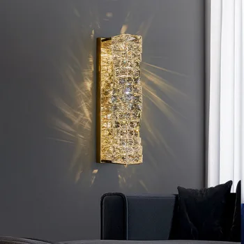 Modern Altın Krom Lüks Kristal Duvar Lambası Arka Plan Duvar Aplik Led Lamba Oturma Odası yatak odası lambası İskandinav iç mekan aydınlatması