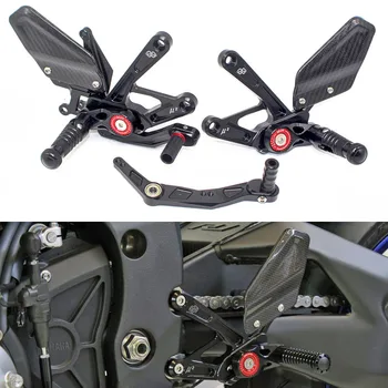 Motosiklet Karbon Fiber Ayak Kiti CNC Rearsets Footrest Arka Set Yamaha R1 R1M YZFR1M YZFR1 2015-2023 2021 2022 2023
