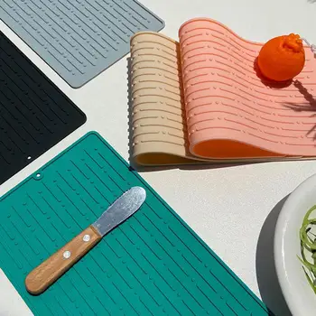 Mutfak Silikon Bulaşık kurulama bezi İsıya Dayanıklı Drenaj Sofra Bulaşık Makinesi Dayanıklı yastık pedi Yemek Takımı Masa Mat Placemat