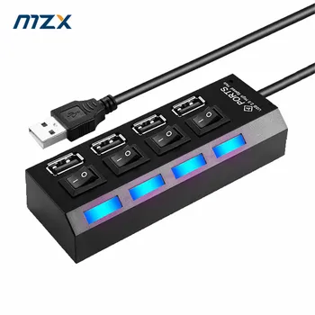 MZX 4 Port USB Hub 2.0 3.0 Konsantratörü Çok hub Çok Splitter Çoklu Genişletici Adaptörü 3 0 2 Uzatma PC Anahtarı Kablosu İle