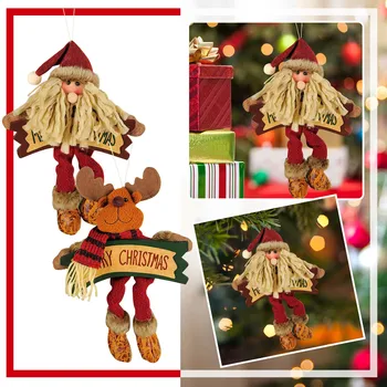Noel Baba Noel Süsler ağaç dekor Elk Kardan Adam Peluş Noel Bebek Süslemeleri Ev İçin 2023 Navidad Hediye Çocuklar #t2g