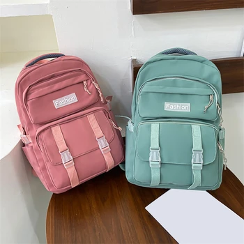 Okul sırt çantası Yüksek Kaliteli Büyük Kapasiteli Çanta Düz Renk Moda Sırt Çantası Rahat Tüm Maç basit omuz çantası