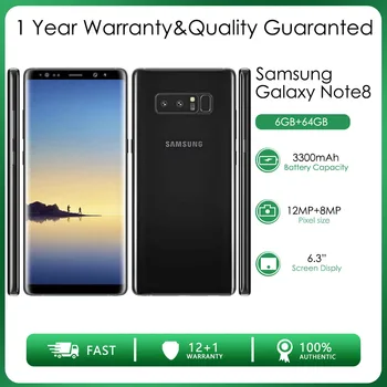 Orijinal Unlocked Samsung Galaxy Note8 Octa çekirdekli Tek/Çift Sım 6 GB RAM+64 GB 12MP 6.3 