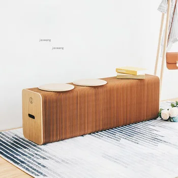 Oturma Odası Tasarımcı Sandalyeler İskandinav Ev Mobilya Yemek Sandalyesi Katlanabilir Kraft Kağıt Ayakkabı Değişen Tabure Yatak Odası Balkon Tezgahı