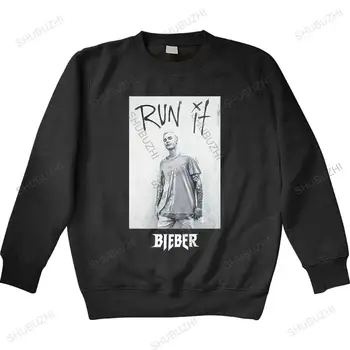 pamuk genç serin kazak erkek hoodies Yeni Justin Bieber Run It Görüntü Siyah hoodie Amaçlı Tur Merch Baskılı adam hoody