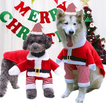 Pet Noel Giysileri Köpekler Komik Noel Ayakta Santa Dönüşür Evcil Hayvan Malzemeleri Yeni