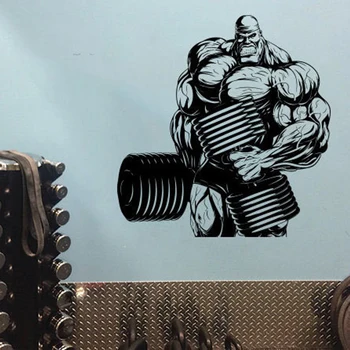 Powerlifter Dambıl Çıkartması Adam Kaldırma Ağırlıkları vinil yapışkan Gym Fitness Dekor Spor Duvar Atletik Dekoratif A749