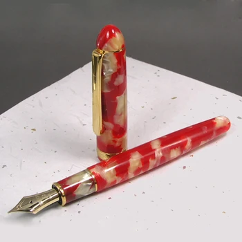 Renkli PensPlatinum dolma kalem Orijinal Kalem Seti 14K altın uçlu Selüloit Kırmızı Koi Balık Ofis Aksesuarları PTB-30000S