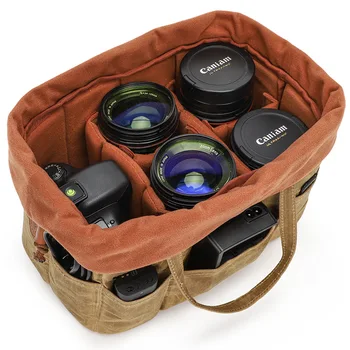 Roadfisher Su Geçirmez Fotoğraf Koruyucu kamera çantası Ekle Bölme Bölücü Taşıma Çantası Kapak Fit Canon Nikon Sony DSLR Lens