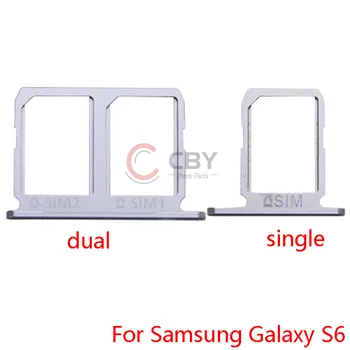 Sim Tepsi Tutucu Samsung Galaxy S6 Kenar G920 G925 SİM Kart Tepsi Yuvası Tutucu adaptör soketi Onarım Parçaları