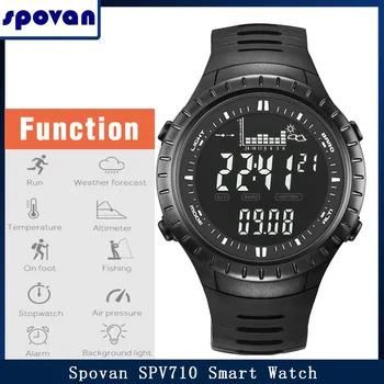 Spovan SPV710 akıllı saat Açık Su Geçirmez Yuvarlak Barometre Altimetre Termometre Unisex Smartwatch Balıkçılık Noktalar Kayıt Reloj