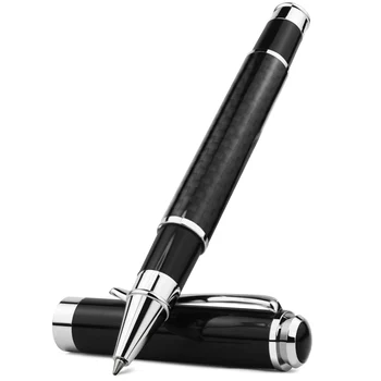 STONEGO Karbon Fiber Imza Kalem, Premium Metal Jel Mürekkep Kalemler Mikro Noktası 0.5 mm Siyah Mürekkep Pürüzsüz Yazma Tükenmez Kalem