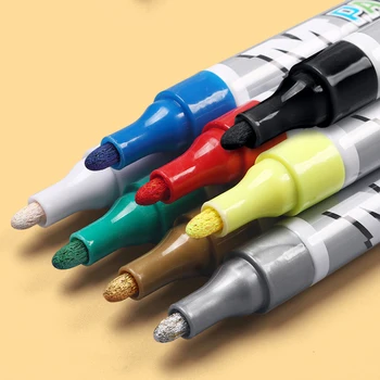 Su geçirmez Kalıcı Boya Boyama işaretleyici kalem Lastik Sırtı Araba Lastiği Çizik Onarım Kalem Renkli Graffiti işaretleyici kalem Çizim İçin
