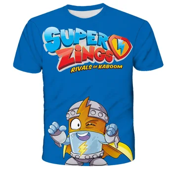 Superzings Komik Karikatür Moda T Shirt Çocuk Kawaii Süper Zings T-shirt Çocuklar Sevimli Anime Tshirt Çocuk En Tees Erkek Kız