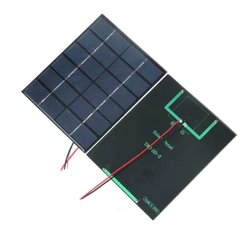 sıcak satış 2W 6V Epoksi Güneş Pili Polikristal güneş paneli modülü Kablo ile DIY Sistemi güneş enerjisi şarj cihazı İçin 3.7 v Pil 2 adet