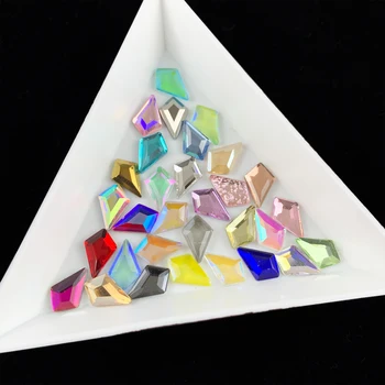 Sıcak Satış Büyük Ok 5x8mm Nail Art Rhinestones 30 Renkler Fantezi Kristal Taşlar 50 Adet 3D Tırnak Sanat Dekorasyon