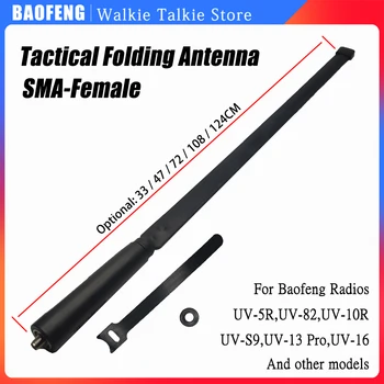 Taktik Katlanır Anten Walkie Talkie Baofeng UV-5R UV - 82 UV-9R Artı İki Yönlü Telsiz Katlanabilir CS Taktik Anten SMA Dişi