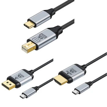 Tip-C USB3. 1 Erkek DP-Displayport / Mini-DP Erkek Adaptör Kablosu Desteği 4K60HZ Thunderbolt3 1.8 M