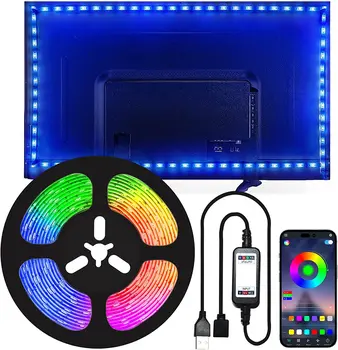 TV arkaplan ışığı monitör ekran Arka plan bant ışık USB RGB LED şerit ışık ile Bluetooth APP Ses kontrolü 32 inç-75 inç TV