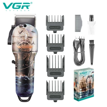 VGR Saç Kesme Saç Düzeltici Erkekler için Saç Kesme Makinesi Profesyonel Düzeltici Berber Akülü Şarj Edilebilir Ayarlanabilir V-690