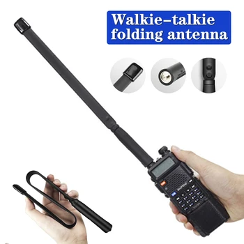 Walkie Talkie Çift Bant Taktik Anten SMA Dişi 144/430MHz Amatör Radyo Katlanabilir Kazançlı Anten BaoFeng BF-888S UV5R UV82