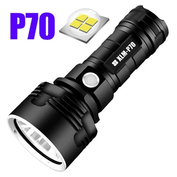 XHP70. 2 El Feneri Meşaleler 50W Teleskopik Zoom USB Şarj Edilebilir Güç Göstergesi Açık Projektör Su Geçirmez w/ 18650 Pil