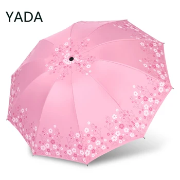 YADA 10k Manuel Çiçek Tasarım Şemsiye Şemsiye Katlanır Yağmurlu Ve Güneş Şemsiyeleri Kadınlar İçin UV Rüzgar Geçirmez Şemsiye Paragua YD230016