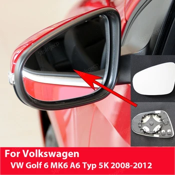 Yan Görünüm Dikiz İsıtmalı Kanat Ayna Cam Volkswagen VW Golf 6 İçin MK6 A6 Tip 5K 2008-2012 Touran İçin 2011-2014 araba aksesuarları