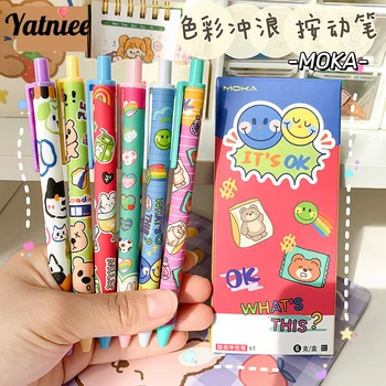 Yatnıee 6 adet Kawaii Sevimli Kalemler Güzel Kırtasiye Okul Malzemeleri Kore Kırtasiye Kalemler Yazma Tükenmez Kalem Siyah Mürekkep