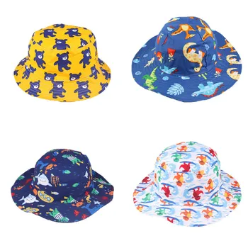 Yaz Bebek Şapka UV Koruma güneş şapkası çocuk Kaput Gorras Kız Erkek Çocuklar Kova Şapka Sevimli Karikatür Baskı Bebek vizör kep