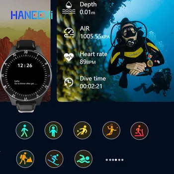 Yeni 4G + 64GB 50M Su Geçirmez akıllı saat erkekler yüzmek dalış izle Kamera sım kart ile cevap Çağrı Görüntülü Görüşme 4g android akıllı saat