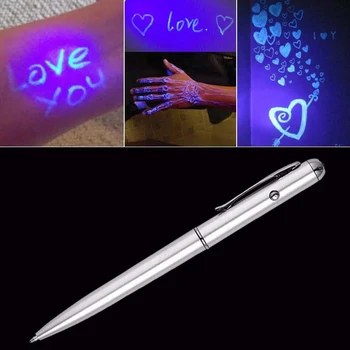 Yeni LED UV ışık tükenmez kalem Görünmez Mürekkep Yenilik Hediyeler Öğrenci Yazma Boyama Kırtasiye okul ofis sanat malzemeleri