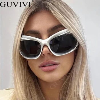 Yeni Y2k Punk Güneş Gözlüğü Kadın Erkek Marka Tasarımcısı Ayna Spor Lüks Vintage Benzersiz güneş gözlüğü Adam Sürücü Shades Óculos UV400