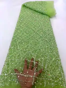 Zarif Elbise Tasarım Kumaş Boncuk Nakış Fransız Tül Net / Afrika Pullu Dantel / Abiye / Parti Düğün