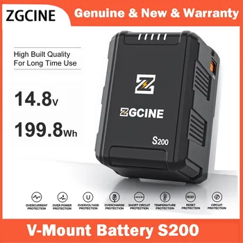 ZGCINE ZG-S200 199.8 Wh V Montaj Pil 14.8 V V Kilit Şarj Edilebilir D-Tap/BP Giriş Çıkışı Kamera DSLR için