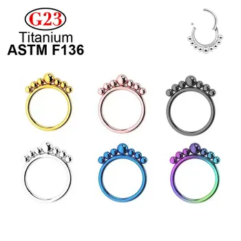 Çember Septum G23 ASTM F136 Titanyum Küpe Vücut Piercing Kulak Samimi Aksesuarları Burun Halkası