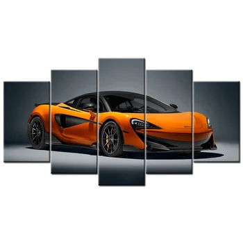 Çerçeve HD Baskılı 5 Parça Modüler Ev Dekor Duvar Sanatı McLaren 600LT Supercar Resimleri Tuval Duvar Sanatı Ev Dekor için