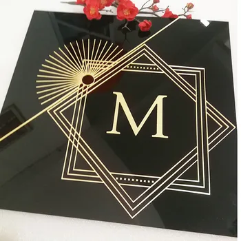 Özel Ayna Altın Akrilik Kare Adı İşareti Logosu Mağaza Mağaza, Kişiselleştirilmiş Ayna Mağaza Mağaza Logosu Adı Hediye