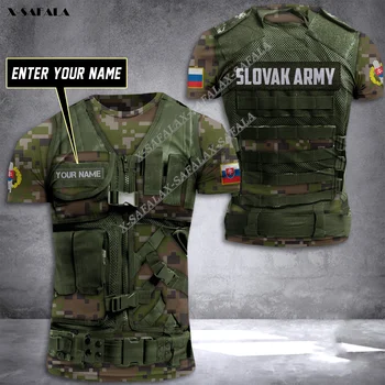 Ülke Slovakya Özel Ad 3D Baskı Nefes T-shirt Yaz Yuvarlak Boyun Erkek Kadın Rahat Üst