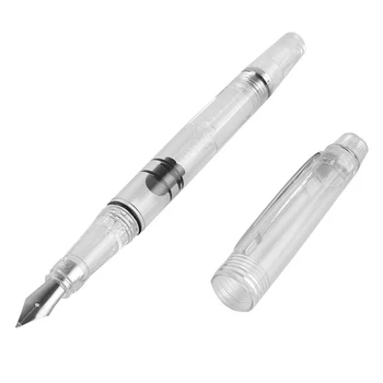 Şeffaf Beyaz dolma kalem Piston Eklemek Mürekkep Kaliteli EF/F Uç dolma kalem Mürekkep 0.38 mm / 0.5 mm