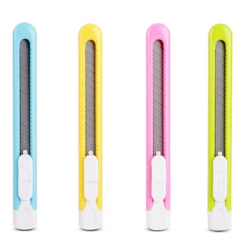 Şeker Renk Mini Maket Bıçağı Fotoğraf Kutusu Kağıt Kesici Ofis Okul Araçları Malzemeleri Sanat Ve Zanaat 130*10mm